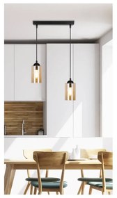 Čierne závesné svietidlo so skleneným tienidlom 10x34 cm Bistro - Candellux Lighting