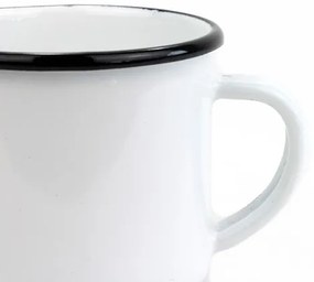 BELIS biely smaltovaný hrnček, 8 cm