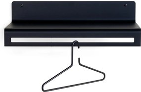 Čierny kovový nástenný vešiak s poličkou 60 cm Sway – Spinder Design