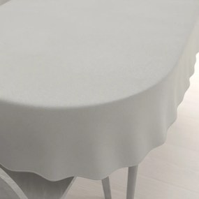 Biante Dekoračný oválny obrus BKU-101 Svetlo sivý 140x160 cm