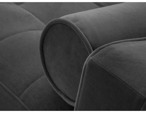 Tmavosivá zamatová rozkladacia rohová pohovka Milo Casa Santo, pravý roh