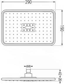 Mexen príslušenstvo, sprchová hlavica 30 x 20 cm D-54, čierna-chróm, 79754-71