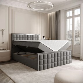 VYSOKÁ ČALÚNENÁ POSTEĽ NOEMI SILVER 140X200 ROYAL VELVET 250