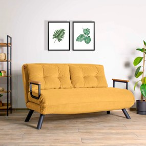 Pohovka futon  Sandy (horčicová). Vlastná spoľahlivá doprava až k Vám domov. 1062309