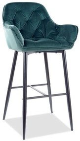 Barová stolička Signal CHERRY H-1 čierny mat/zelená bluvel 78