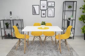 Set jedálenských stoličiek OSAKA horčicové (hnedé nohy) 4ks