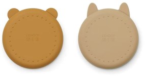 LIEWOOD Silikónový tanierik Olivia Golden Caramel Oat 17 cm – set 2 ks