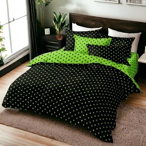 Obliečky DOTS and COLOURS LIME BLACK 7-dielna sada 140x200 cm