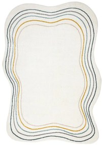 Koberec FUSION Shape 5707 biely / tmavozelený