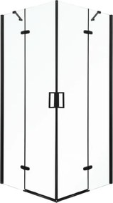 Novoterm Štvorcový sprchový kút NV-Flow 90x90 čierna/transparent - bez vaničky