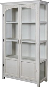 Krémová presklená drevená skriňa Adrienne - 97*41*170 cm