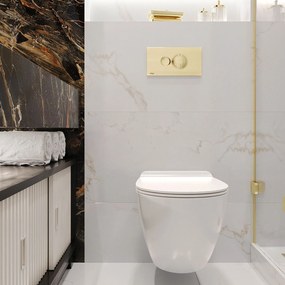 Rea Carter Tornado, Závesná WC misa 490x370x325 mm + WC sedadlo, biela lesklá, REA-C4801