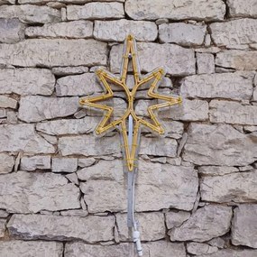 DECOLED LED světelná hvězda na vrchol stromu 3D tisk, 35 x 50 cm, teple bílá