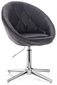 LuxuryForm DESIGN Kreslo VERA na striebornom kríži - čierne