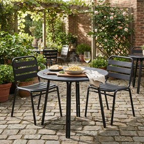 Kovový bistro stôl VENTO, priemer 80 cm, na vonkajšie použitie, grafit