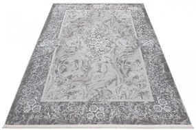 Moderný bielo-sivý dizajnový interiérový koberec so vzorom Šírka: 80 cm | Dĺžka: 150 cm