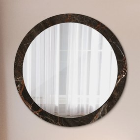 Okrúhle zrkadlo s potlačou Hnedý mramor fi 90 cm