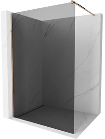 Mexen Kioto, sprchová zástena 70x200 cm, 8mm šedé sklo, profil ružové zlato, 800-070-101-60-40