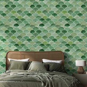 Tapeta zelené geometrické oblúky