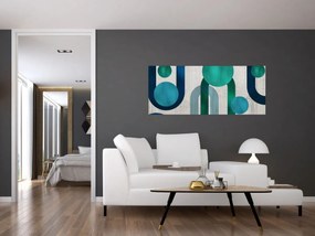 Obraz - Čiary a kruhové tvary (120x50 cm)