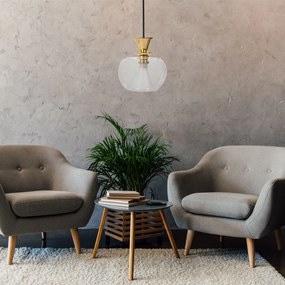 Toolight - Stropná lampa závesná sklenená guľa zlatá APP902-1CP, OSW-06676