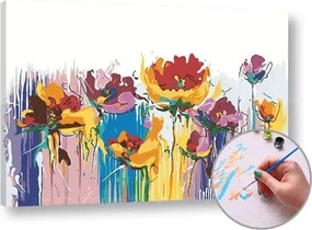 Maľovanie podľa čísel FAREBNÉ KVETY – stredná náročnosť