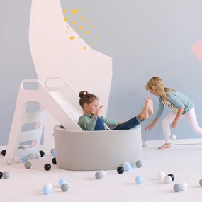 Suchý bazénik 90x40 cm, okrúhly, svetlo šedý, bavlna