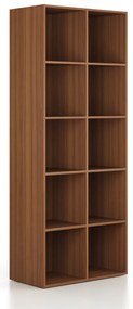 Regál FRAME, vysoká, 2 stĺpce, 2162 x 872 x 450 mm, orech