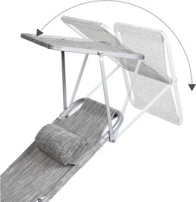 Skladacie lehátko so strieškou, nosnosť do 150 kg, farba greige