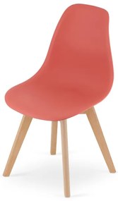 Jedálenská stolička KITO tehlová / hnedé nohy