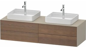 DURAVIT White Tulip závesná skrinka pod dve umývadlá na dosku, 4 zásuvky, 1600 x 550 x 408 mm, americký orech masív/taupe matná, WT4868B77600000