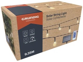 Grundig - LED stmievateľný solárny reťazec 50xLED/8 funkcií 9,35m IP44 teplá bie