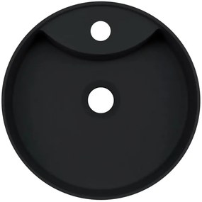 Deante CQS_NU4B - Umývadlo na dosku s otvorom SILIA, priemer 36 cm, granit/čierna