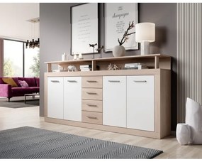 Komoda RUNA dub sonoma/biela