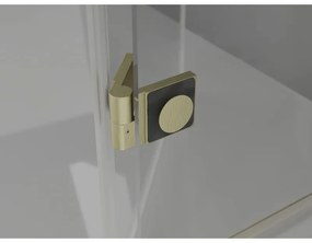 Mexen Lunar, L Duo výklopný sprchový kút 90 x 80 cm, 8mm číre sklo, zlatý matný profil, 834L-090L-080P-55-00