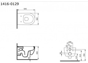 BOCCHI V-Tondo - WC závesné 545x360 mm, Rimless + sedátko slim, Soft Close - SET, čierna matná