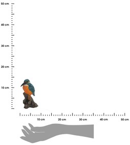 Záhradná figúrka z polyresinu Kingfisher, 14x9,8 cm, viacfarebná