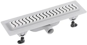 Sprchový žľab Polysan 40 cm polypropylén šedá lesk vlnky 72835
