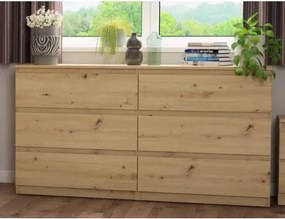 Široká komoda Carlos, dub artisan, 150 cm%