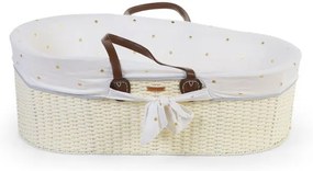Bighome - Poťah do košíka na bábätko Gold Dots - biela