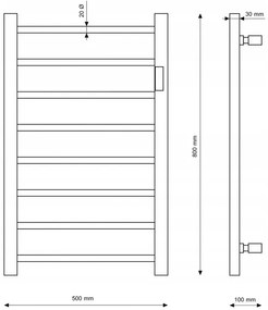 Erga Pago, elektrické vykurovacie teleso 500x800 mm s digitálnym termostatom na postavenie alebo na stenu, 200W, biela matná, ERG-LAV-GRZE-E-ST88080500-WH