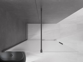 Mexen Velar, sprchová zástena s posuvnými dverami Walk-in 140 x 200 cm, 8mm sklo námraza, grafit brúsený, 871-140-000-33-66