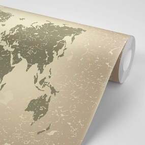 Samolepiaca tapeta stará mapa sveta na abstraktnom pozadí - 450x300
