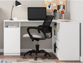 Rohový písací stôl Carlos, biely%