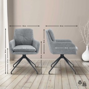 Jedálenská stolička Pickett - látka - šedá