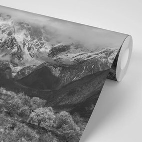 Samolepiaca fototapeta jedinečná čiernobiela horská krajina - 300x200