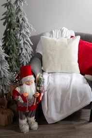 VIANOČNÁ DEKORAČNÁ OBLIEČKA NA VANKÚŠ CROCHET7 45X45 CM BIELA