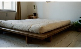Hnedá dvojlôžková posteľ z borovicového dreva s roštom 180x200 cm Japan – Karup Design