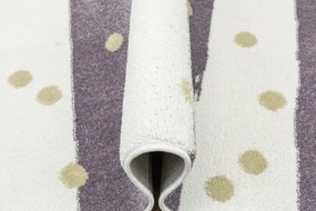 Koberec LIMA M044A krémový / fialový / zlatý polkruh