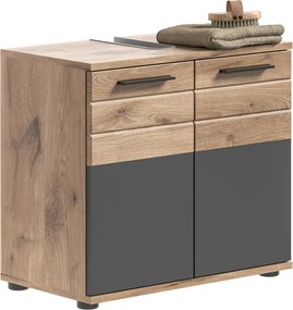Kúpeľňová skrinka pod umývadlo Mason, dub/šedá